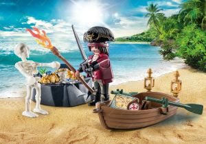 Pirát s veslicí a pokladem 71254 playmobil
